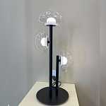 Настольная лампа с тремя прозрачными куполообразными плафонами и черным металлическим основанием Flos Wireline Lighting варинант исполнения - 6 | Loft Concept в Москве