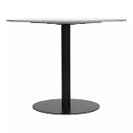 Круглый обеденный стол с белой мраморной столешницей White Tabletop on Black Base варинант исполнения - 4 | Loft Concept в Москве