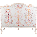 Двухместный диван из массива бука серый с растительным орнаментом Raffael Blue Grey Sofa варинант исполнения - 2 | Loft Concept в Москве