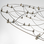 Люстра подвесная с тонкой металлической конструкцией цвета хром Quasar варинант исполнения - 6 | Loft Concept в Москве