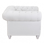 Кресло низкое с мягкой обивкой из велюра на 4-х ножках из массива березы Sophie Armchair white варинант исполнения - 2 | Loft Concept в Москве