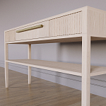 Дизайнерская Консоль с полкой и ящиком Primo Светлый дуб варинант исполнения - 4 | Loft Concept в Москве