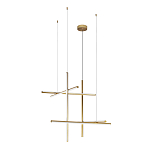 Люстра с 6-ю  пересекающимися цилиндрическими плафонами на тонких тросах Trumpet tube варинант исполнения - 4 | Loft Concept в Москве