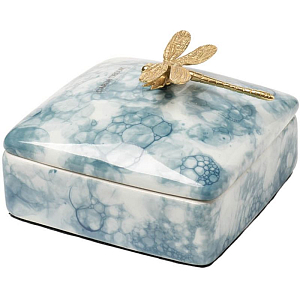 Шкатулка голубая Garda Golden dragonfly small