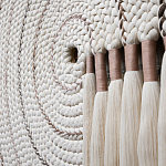 Художественный Гобелен Макраме White Disk Harmony варинант исполнения - 3 | Loft Concept в Москве