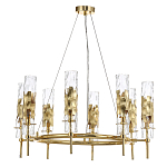 Люстра подвесная круглая с 8-ю цилиндрическими плафонами из стекла LIAISON варинант исполнения - 3 | Loft Concept в Москве