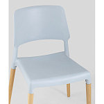 Пластиковый стул на ножках из массива бука Ferret Grey-Blue варинант исполнения - 2 | Loft Concept в Москве