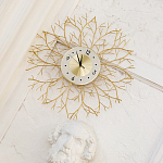 Часы настенные из металла золотые с белым циферблатом Current Time варинант исполнения - 4 | Loft Concept в Москве