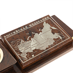 Настольный письменный набор с часами в виде пирамиды из природного камня обсидиана Pyramid of Time варинант исполнения - 4 | Loft Concept в Москве