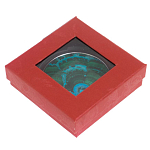 Зеркало карманное складное круглое из натурального камня Малахит с Хризоколлой в подарочной упаковке Silver Stone Mirrors варинант исполнения - 4 | Loft Concept в Москве