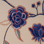 Обои с вышивкой ручной работы Flora Catherine colourway on Liso Pearl wool sateen варинант исполнения - 5 | Loft Concept в Москве