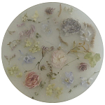 Круглый поднос из эпоксидной смолы с цветами белый Epoxy Resin Flowers Tray White варинант исполнения - 1 | Loft Concept в Москве