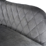 Барный стул со спинкой и подлокотниками на 4-х деревянных ножках Douglas Rhombus Серый Велюр варинант исполнения - 4 | Loft Concept в Москве