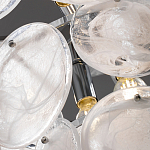 Люстра из белых стеклянных дисков на серебрянном каркасе White Glowing Reflectors варинант исполнения - 6 | Loft Concept в Москве