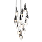 Люстра каскадная с 12-ю рельефными прозрачными плафонами Glass Pod  варинант исполнения - 1 | Loft Concept в Москве