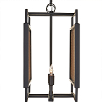 Люстра прямоугольной формы с чёрным каркасом и вставкой из плетеного материала Cage for Light варинант исполнения - 3 | Loft Concept в Москве