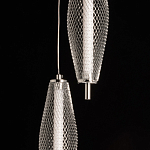 Люстра круглая каскадня с 5-ю плафонами из металлической сетки Mesh Lampshade Lighting варинант исполнения - 8 | Loft Concept в Москве