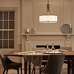 Люстра подвесная с двойным круглым плафоном из органзы и матового стекла Kichler варинант исполнения - 12 | Loft Concept в Москве