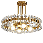 Люстра круглая золотистая с прозрачными стеклянными плафонами в форме шара Crystal Kaleidoscope варинант исполнения - 1 | Loft Concept в Москве