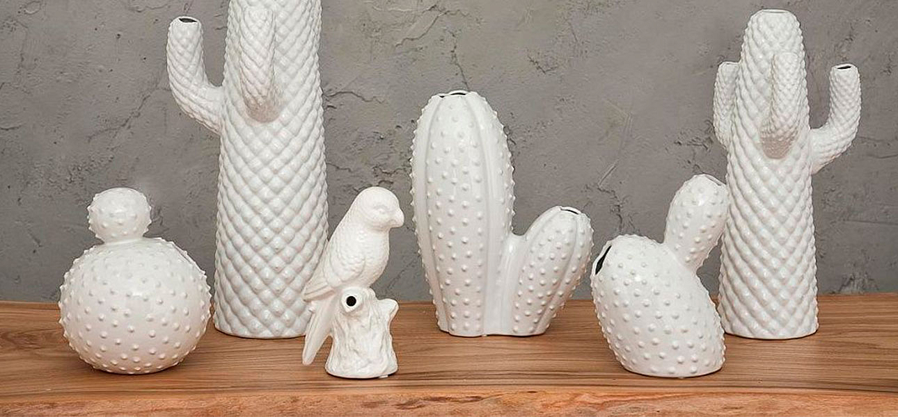 Фигурка керамика белый кактус White Cactus - Loft-Concept в Москве