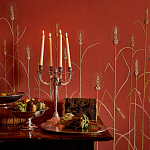 Обои с вышивкой ручной работы Ceres Original colourway on wool sateen варинант исполнения - 1 | Loft Concept в Москве