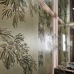 Обои ручная роспись Silk Tree Original colourway on White Metal gilded paper варинант исполнения - 2 | Loft Concept в Москве