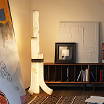 Торшер геометрический с тремя мраморными плафонами Marble Tripod варинант исполнения - 8 | Loft Concept в Москве