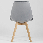 Стул с мягким велюровым сиденьем Arvika Grey варинант исполнения - 4 | Loft Concept в Москве