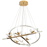 Кольцевая люстра с декором в виде бабочек Glass Butterflies Three Rings Chandelier варинант исполнения - 2 | Loft Concept в Москве