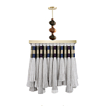 Люстра квадратная плетеная с бахромой Wicker Square Chandelier with Tassels варинант исполнения - 1 | Loft Concept в Москве