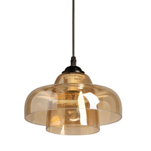 Подвесной светильник с двухъярусным плафоном цвета янтарь Honey Layer