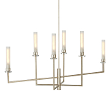 Люстра с 6-ю белыми матовыми плафонами из стекла в форме цилиндра Longitude варинант исполнения - 3 | Loft Concept в Москве