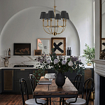 Бра с металлическим основанием бронзового цвета и 2-мя черными конусовидными абажурами Dignity варинант исполнения - 5 | Loft Concept в Москве