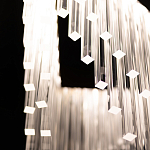 Люстра золотого цвета в форме галочки с каскадом длинных прозрачных трубок Eurofase варинант исполнения - 11 | Loft Concept в Москве