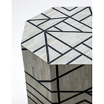 Приставной столик с инкрустацией Black and White Geometry bone bedside table варинант исполнения - 1 | Loft Concept в Москве