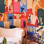 Обои ручная роспись в стиле Арт-деко Jazz Original colourway on painted silk with embroidery варинант исполнения - 3 | Loft Concept в Москве