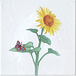 Плитка с узором Подсолнух варинант исполнения - 2 | Loft Concept в Москве