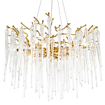 Люстра с хрустальными подвесками Frozen Drops Chandelier Gold 10 варинант исполнения - 1 | Loft Concept в Москве