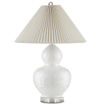 Настольная лампа фарфоровая с плиссированным конусовидным абажуром White Glaze варинант исполнения - 3 | Loft Concept в Москве