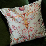 Декоративная подушка светло-зеленая с растительным орнаментом Raffael Floral Green Cushion варинант исполнения - 3 | Loft Concept в Москве