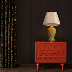 Настольная лампа желтая с изображением белых птиц Flight Among Acacia варинант исполнения - 5 | Loft Concept в Москве