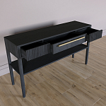 Дизайнерская Консоль с полкой и ящиком Primo Черный дуб варинант исполнения - 5 | Loft Concept в Москве