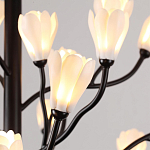 Люстра подвесная черного цвета с ветвями и белыми фарфоровыми цветами Floralis варинант исполнения - 14 | Loft Concept в Москве