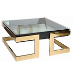 Стол журнальный квадратный с стеклянной столешницей Alonso Glass варинант исполнения - 2 | Loft Concept в Москве