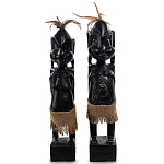 Комплект из 2-х деревянных статуэток Asmat Statuettes Black варинант исполнения - 4 | Loft Concept в Москве