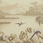 Обои ручная роспись Le Brésil Amarelo Sepia варинант исполнения - 2 | Loft Concept в Москве