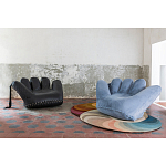 Дизайнерское плюшевое кресло в форме руки голубое Poltronova Joe Plush Baby Blue Armchair варинант исполнения - 2 | Loft Concept в Москве