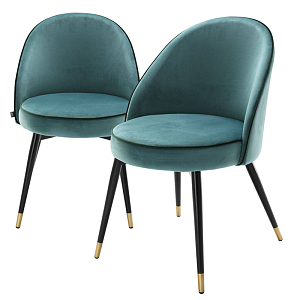 Комплект из двух стульев Eichholtz Dining Chair Cooper set of 2 turquoise