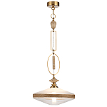 Подвесной светильник с плоским прозрачным плафоном и декоративной вставкой из текстурного камня Tectona  варинант исполнения - 3 | Loft Concept в Москве