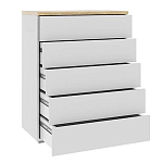 Комод с белым глянцевым фасадом с 5-ю ящиками Grace of Furniture  варинант исполнения - 2 | Loft Concept в Москве
